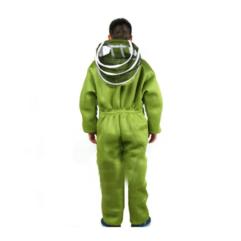 New Professional Ventilated Full Body Beekeeping Bee Keeping Suit with Leather Gloves Green Color Child Beekeeping Protective - Image 3
