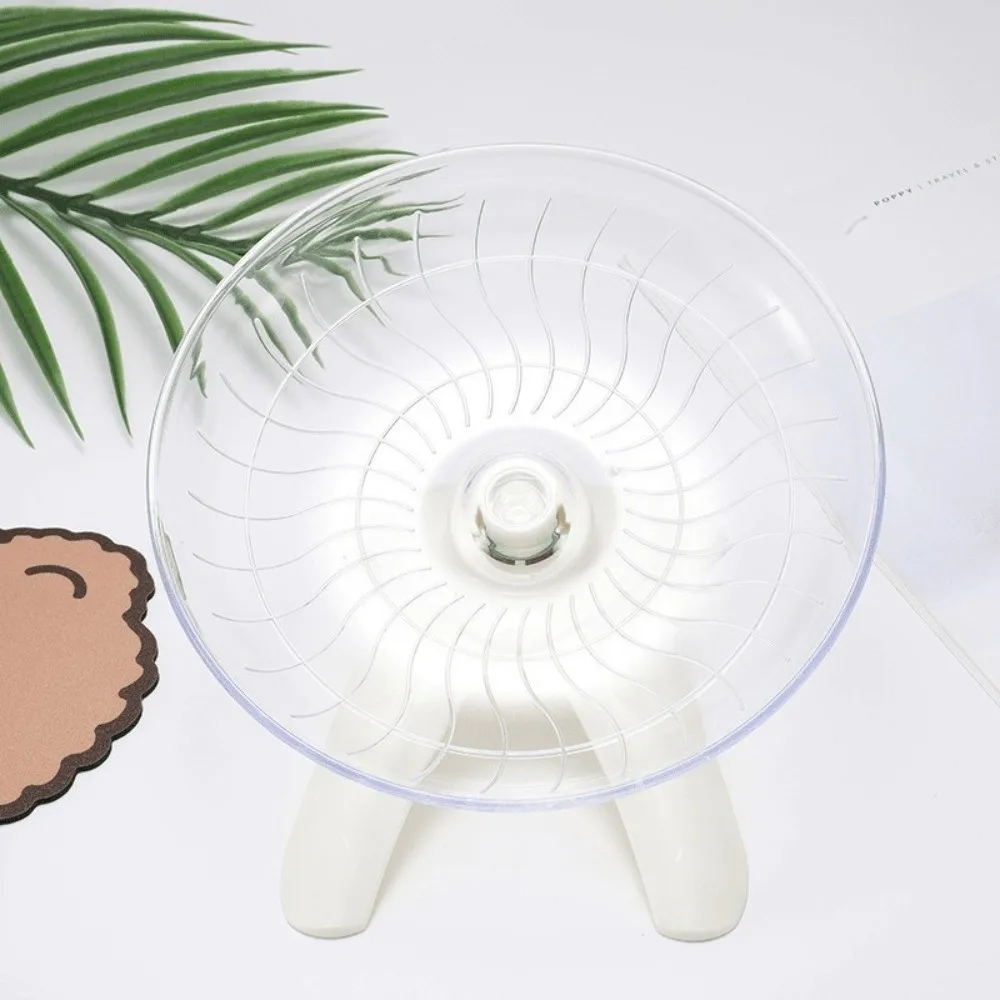 Transparent Hamster Flying Wheel Quiet Operation Steel Axle Exercise Squirrel Wheel Stable Base Plastic Hamster Running Wheel - Image 5