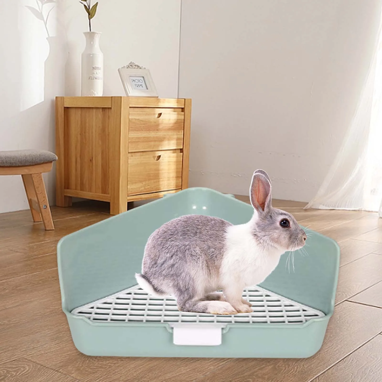 Rabbit Litter Box Pet Litter Pan Trainer Bunny Litter Box Cleaner for Hamster Chinchilla Ferret Hedgehog Pet Supplies - Image 3