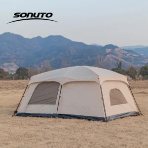 8-12 Person Camping Tent 2 Room Large Waterproof Windproof Outdoor Family Tent with Rainfly Instant Cabin Tents for Camp Beach