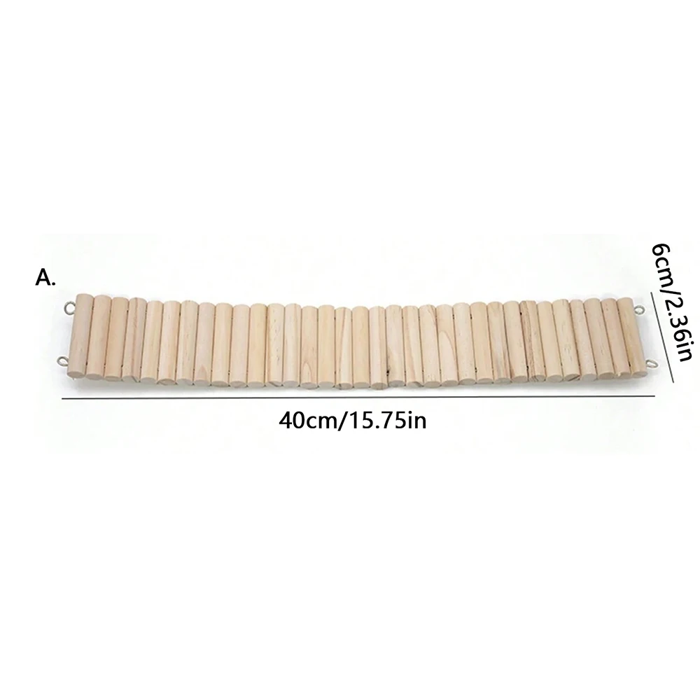 Hamster Habitat Accessories Multiple Size Wooden Bridge Cage Hamster Bendable Fence for Small Animals Climbing - Image 8