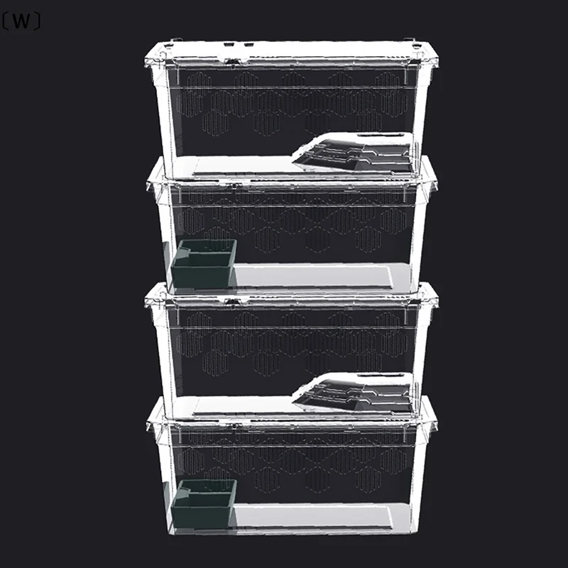 〔W〕Reptile Tank Insect Spiders Tortoise Lizard Plastic Transparent Reptile Breeding Box Vivarium With Balcony Feeding Supplies - Image 4