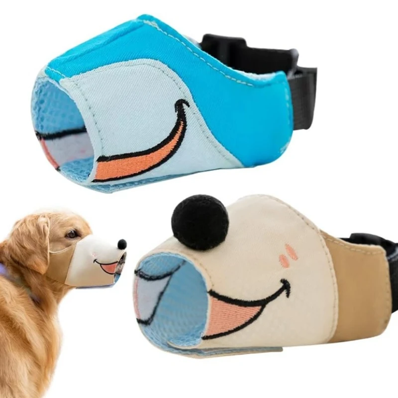 Dog Muzzles for Small To Large Dog Anti Barking Adjustable Muzzle Breathable Gentle Cloth Dog Muzzle Cute Funny Dog Muzzles - Image 6