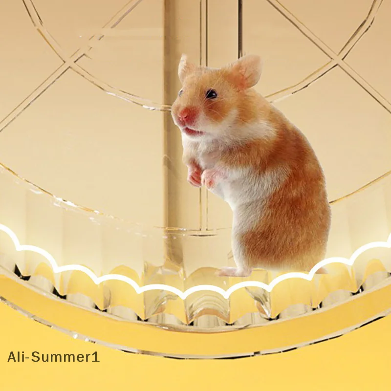 Hamster Cage Wheel Hamster Exercise Wheel Acrylic Transparent Prevent Slip Versatile Easy To Clean With Stand For Hamster Cage - Image 6