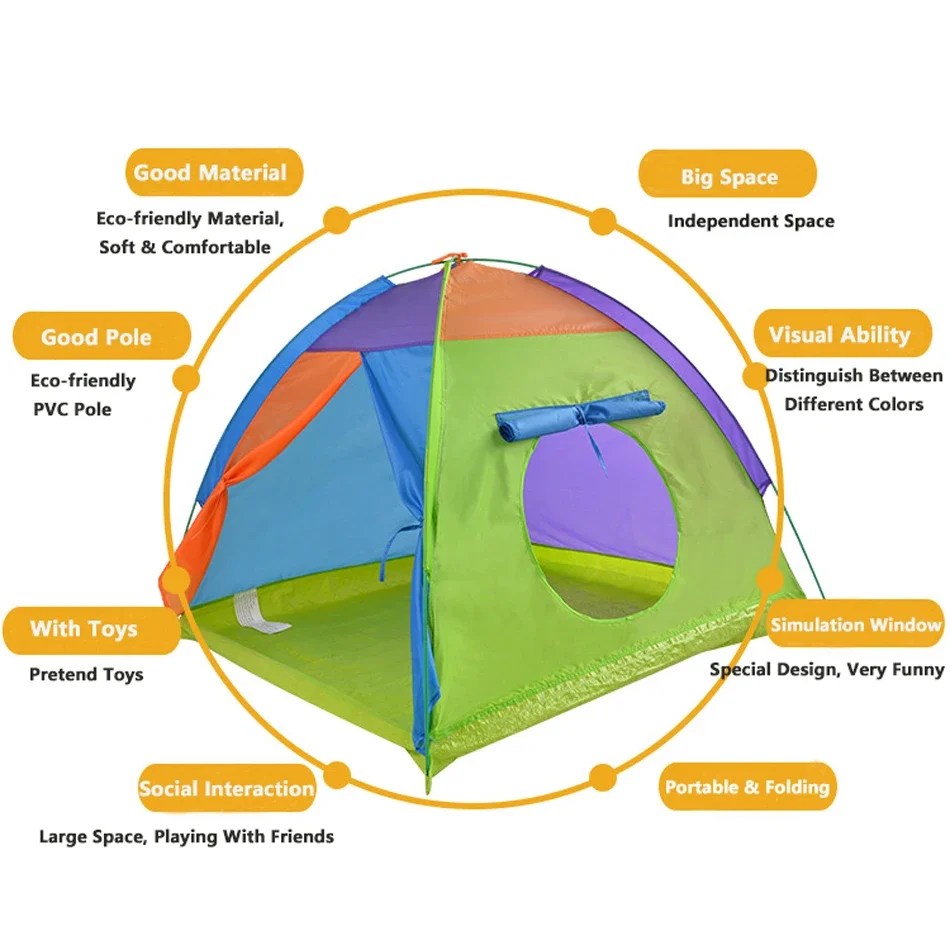 1.1M Portable Children's Tent Folding Kids Tents Tipi Baby Play House Large Girls Boy Princess Castle Child Room Decor Baby Gift - Image 3