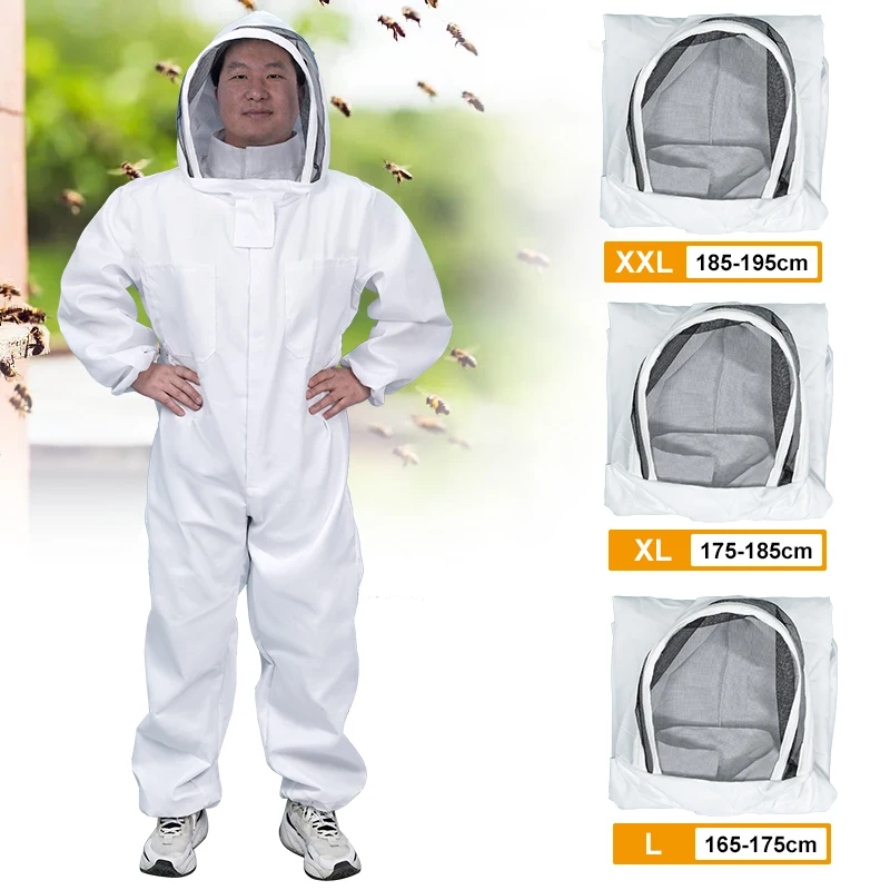 1pc Full Body Beekeeping Clothes Professional Beekeepers Clothes Protection Professional Beekeeping Suit Safty Veil Unisex - Image 2