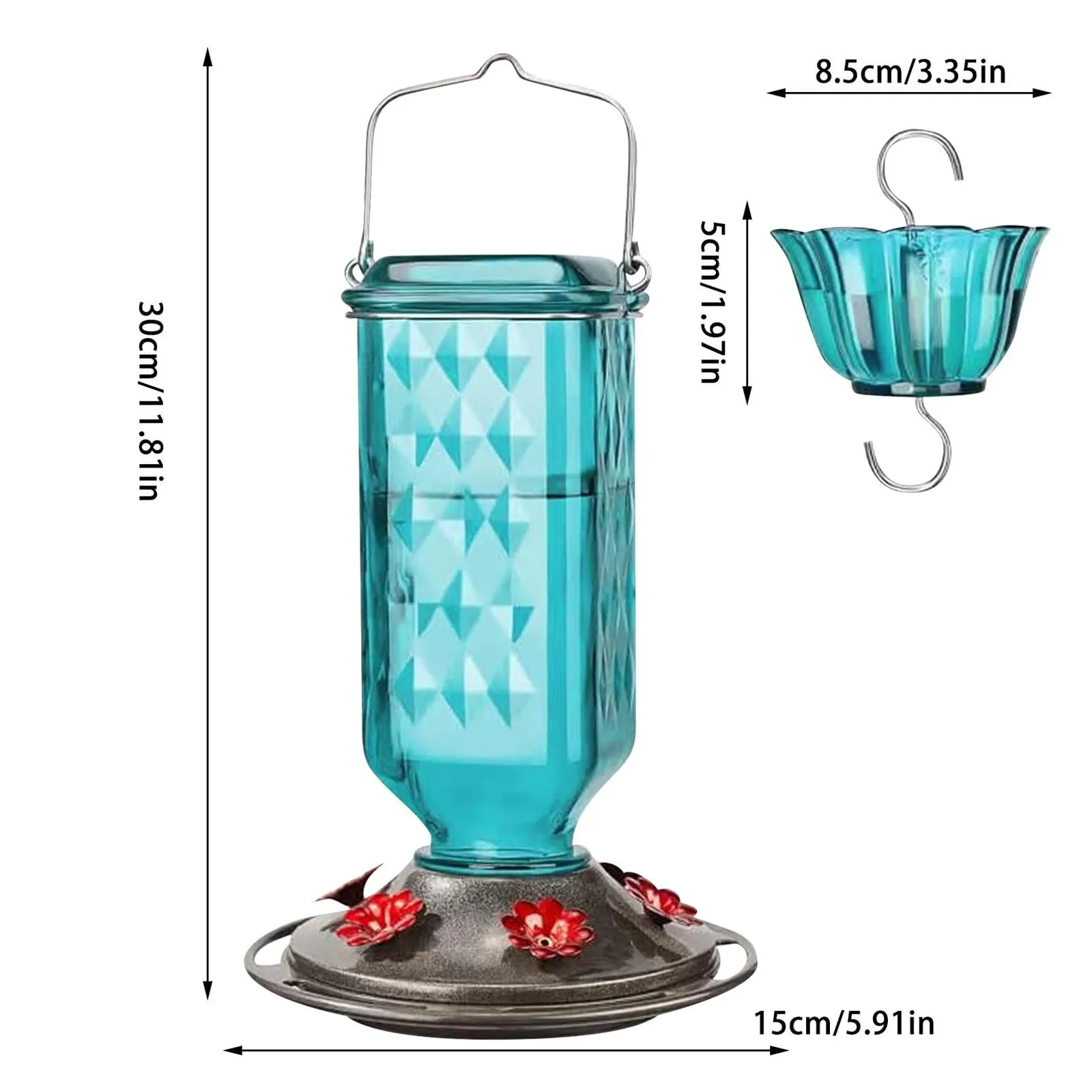Glass Hanging Hummingbird Feeder Ant-Proof Bird Feeder Outdoor Garden Hanging Decorations Unique Gift For Parents - Image 6