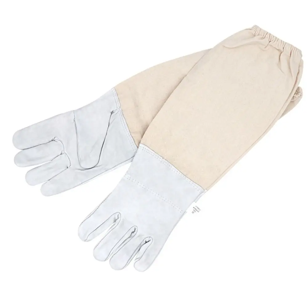 1 Pair Safe Beekeeping Gloves Professional Anti-sting Anti-bee Gloves Canvas Sheepskin Beehive Tools Beekeeping Tools - Image 5