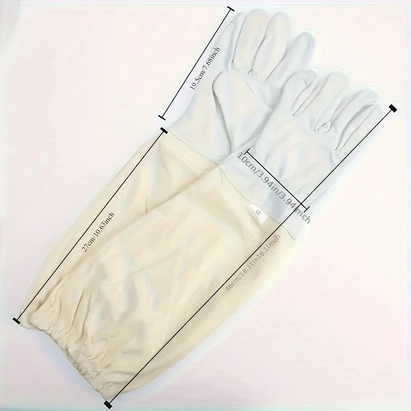 1 Pair Safe Beekeeping Gloves Anti-bee Anti-sting Breathable Protective Long Sleeves for Beekeeper Canvas Gloves Beekeeping Tool - Image 5