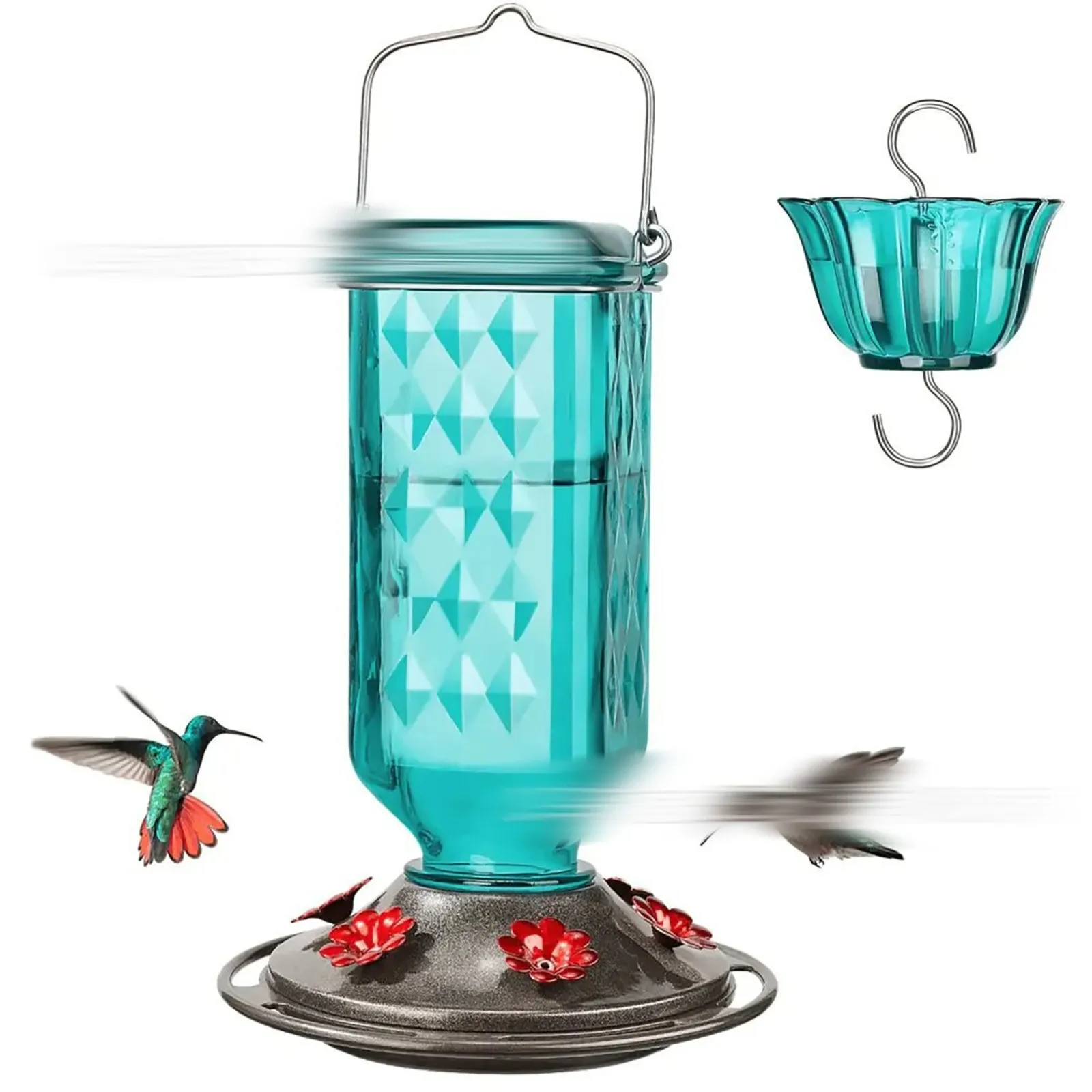 Glass Hanging Hummingbird Feeder Ant-Proof Bird Feeder Outdoor Garden Hanging Decorations Unique Gift For Parents - Image 7