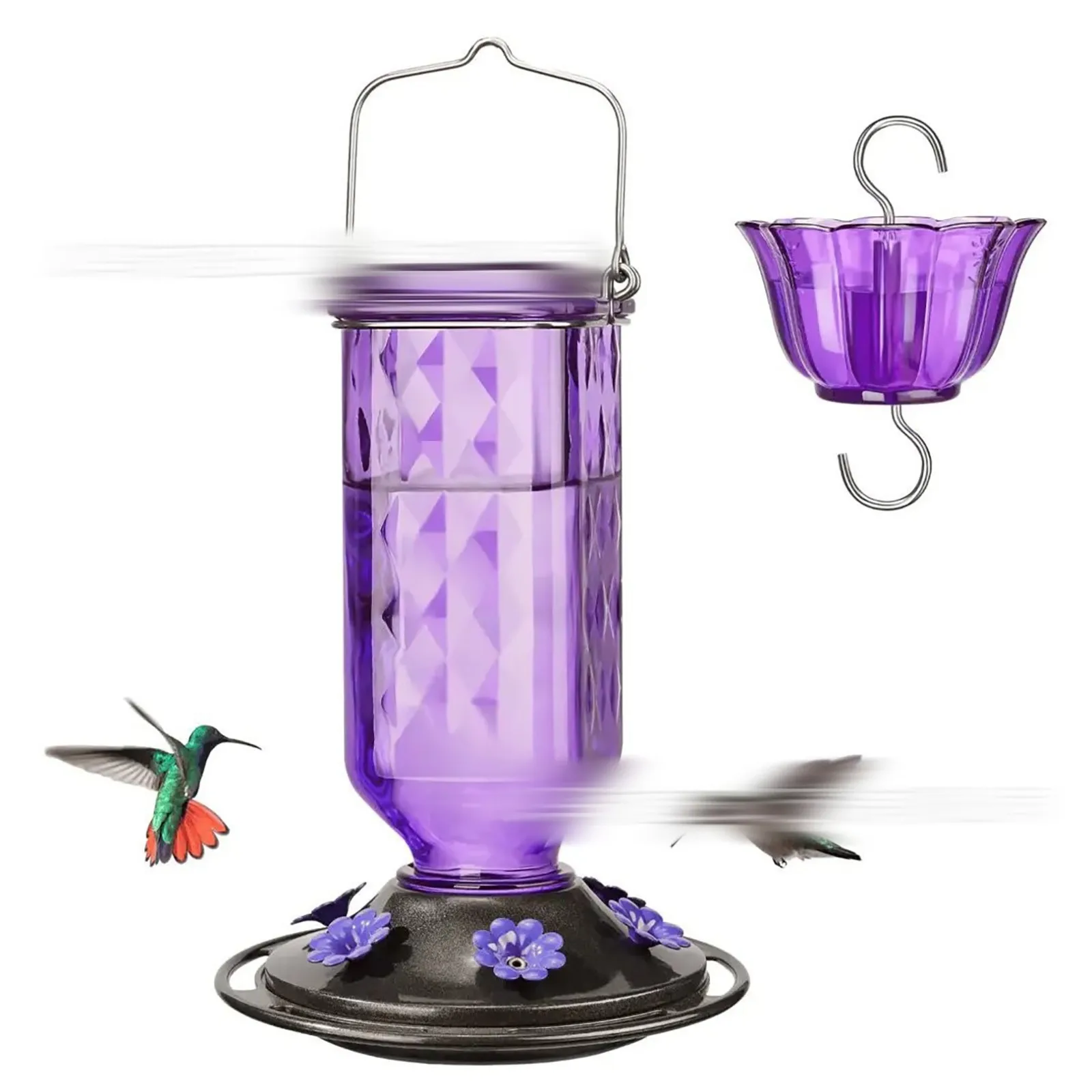 Glass Hanging Hummingbird Feeder Ant-Proof Bird Feeder Outdoor Garden Hanging Decorations Unique Gift For Parents - Image 9