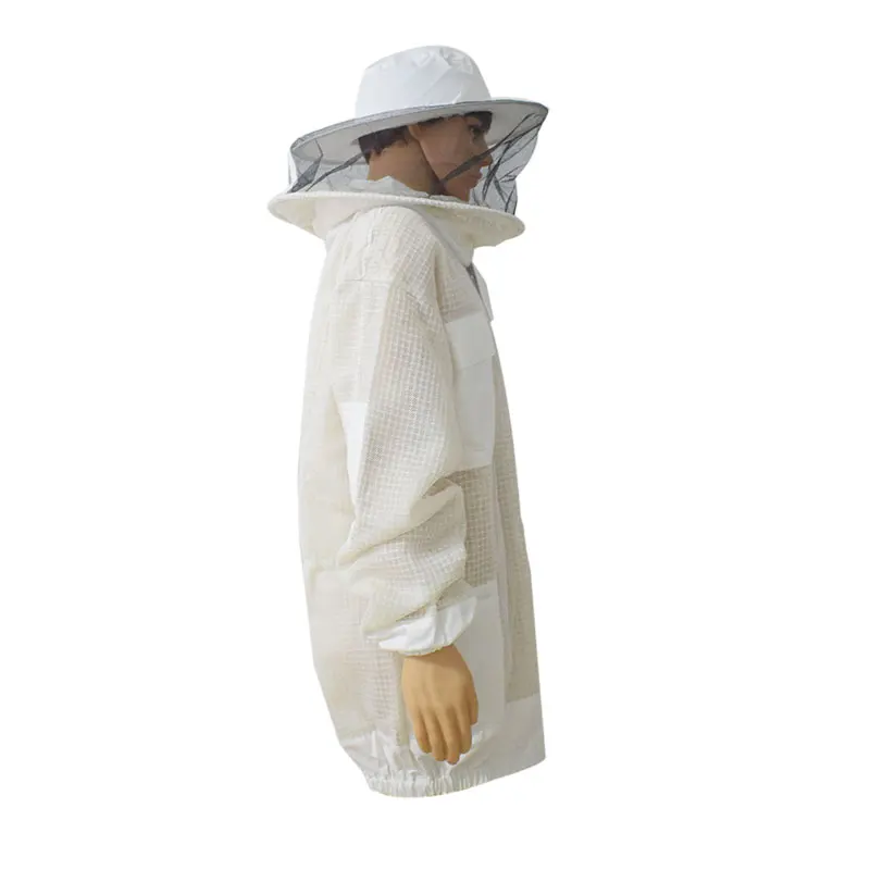 Beekeeping Anti Bee Suit 3 Layer Breathable Ventilated Protective Clothing Beekeeper Jacket with Removable Safty Veil Hat Suits - Image 3