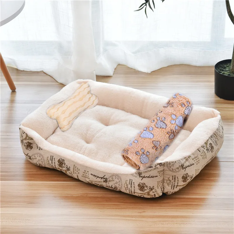 Pet Large Dog Bed Warm House Candy-colored Square Nest Pet Kennel For Small Medium Large Dogs Cat Puppy Plus Size Dog Baskets - Image 8