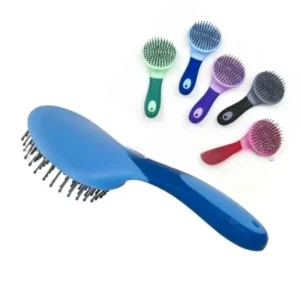 1pc Horse Mane & Tail Brush Round Shaped Soft Rubber Grip Needle Bristles Stable Cleaning Kit Horse Gro oming Brush n ew