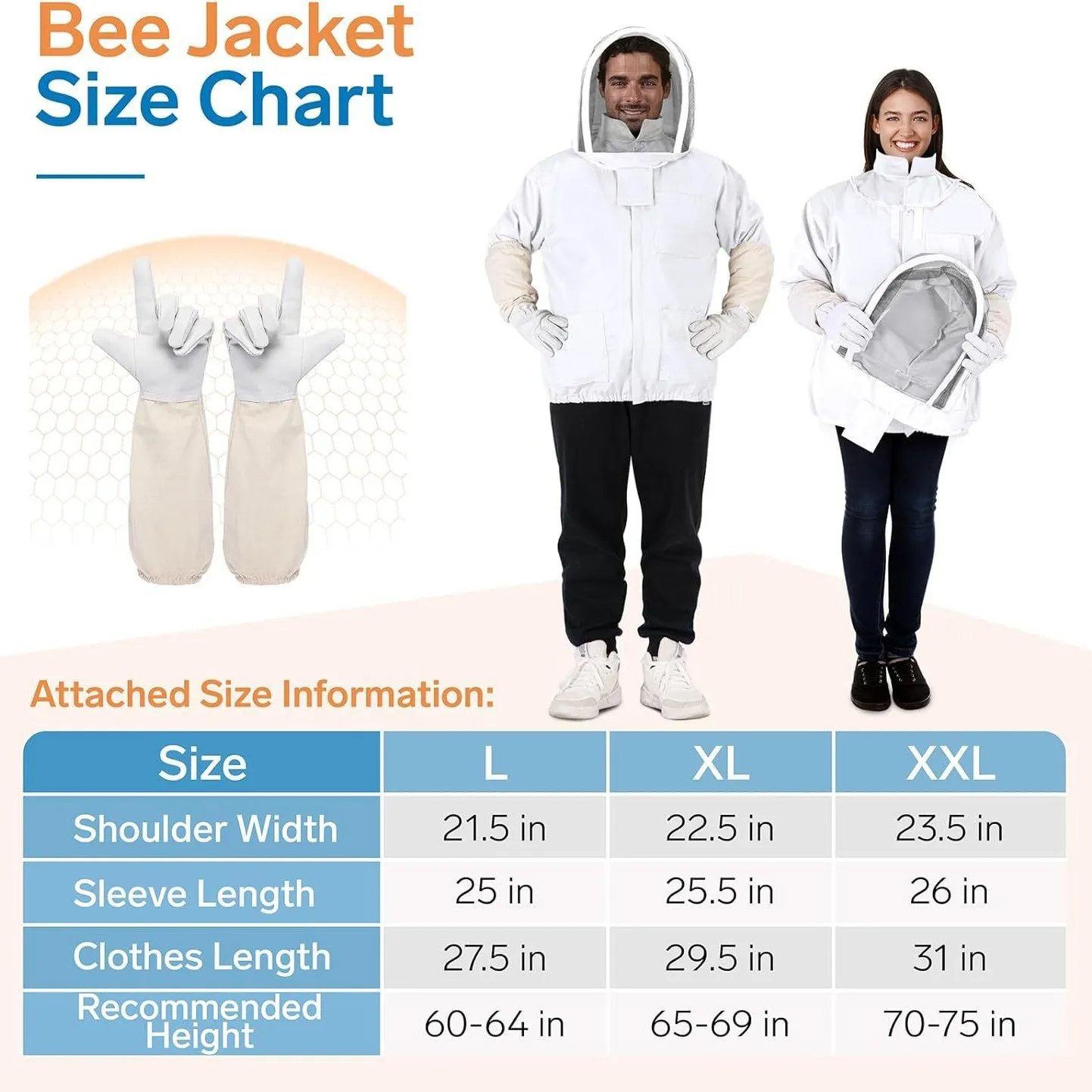 Beekeeping Clothing Veil Hood Gloves Hat Cloth Jacket Protective beekeeping suit Hooded beekeepers bee suit equipment - Image 4