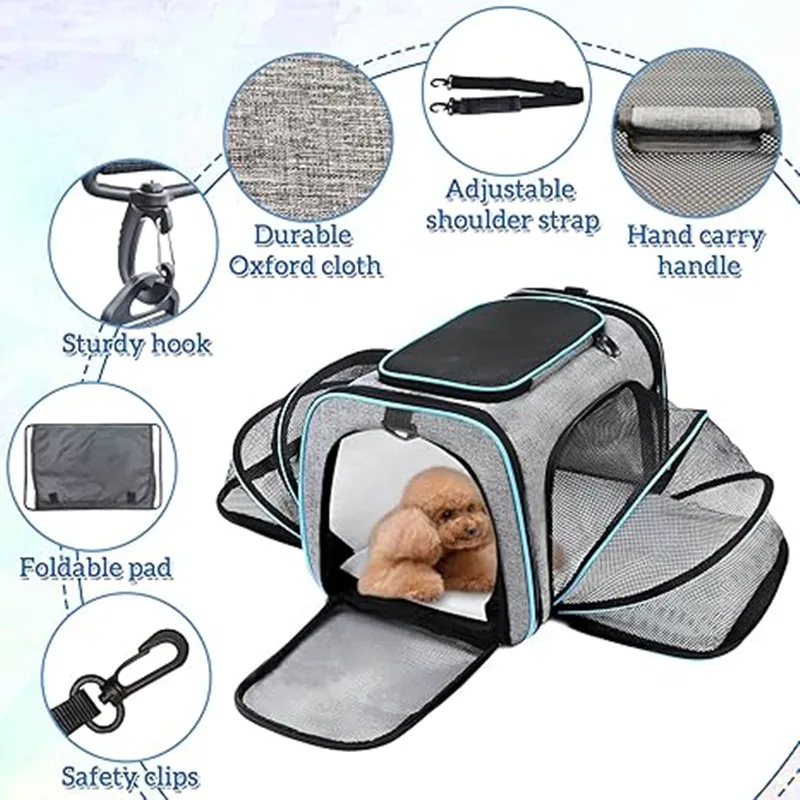 Pet Carrier Backpack Portable Breathable Foldable Light Comfort for Cats Dogs Outdoor Travel Transport Bag for Small Medium Pets - Image 3