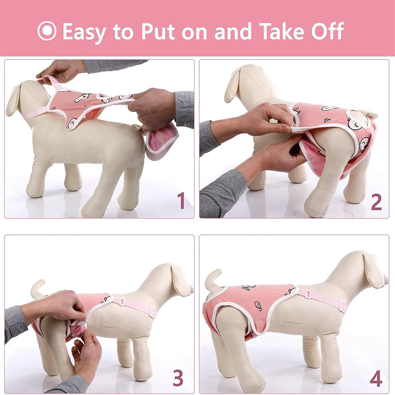 Female Dog Shorts Diapers Suspenders Physiological Pants Washable Underwear Diapers Sanitary Panties French Bulldog Small Dogs - Image 6