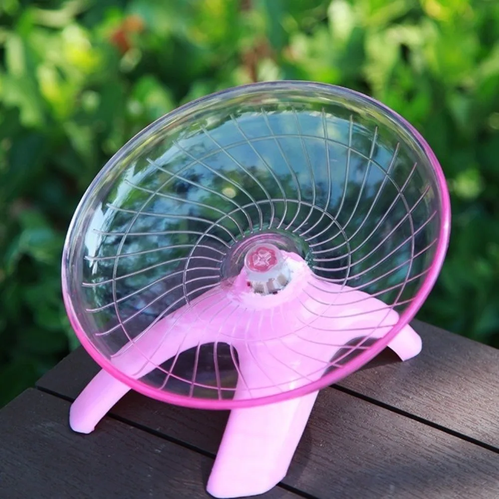 Transparent Hamster Flying Wheel Steel Axle Quiet Operation Exercise Squirrel Wheel Plastic Stable Base Running Disc - Image 5