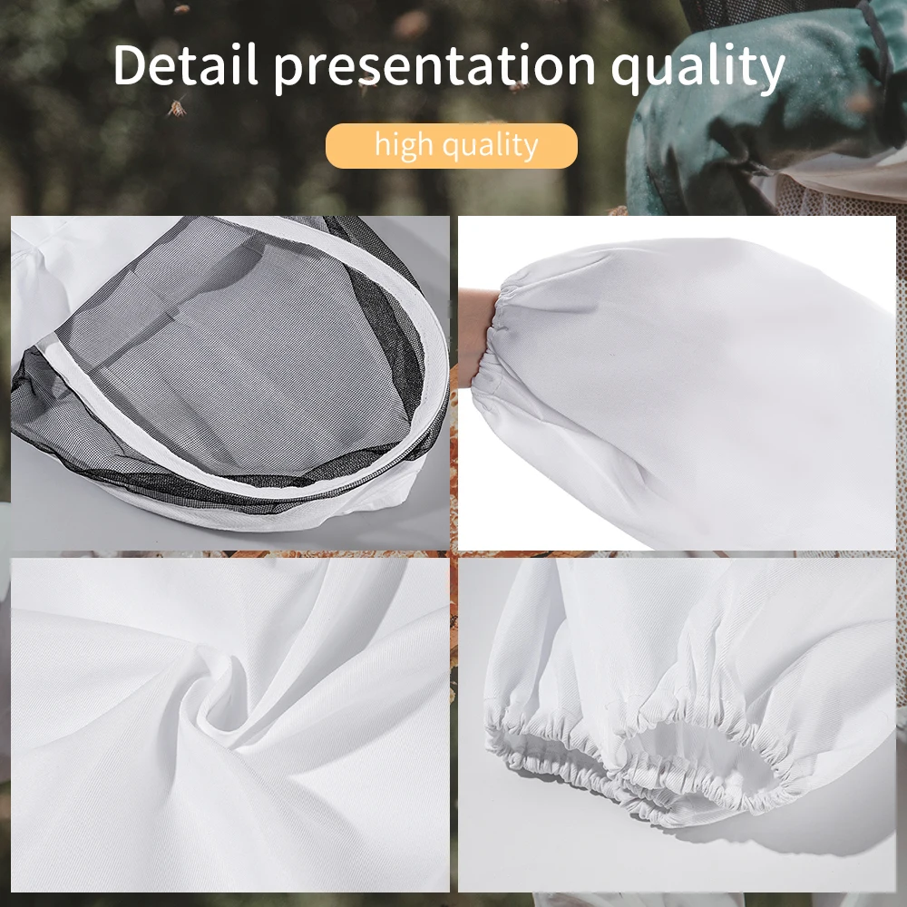Full Body Beekeeping Clothes Professional Beekeepers Clothes Protection Beekeeping Suit Safty Veil Unisex Children Protective - Image 5