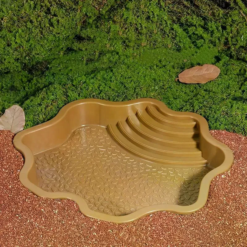 Reptiles Water Dish With Anti-Slip Imitation Rock Ladders Food Water Bowl For Turtle Lizards Gecko Small Pet Supplies - Image 2