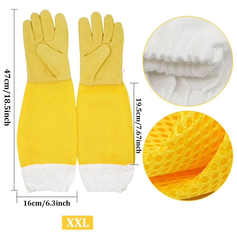 Beekeeper Beekeeping Gloves Protective Sleeves Ventilated Professional Anti Bee for Apiculture Beekeeper Prevent Beehive tools - Image 8