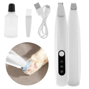 Pet Dog Paw Trimmer with LED Light Low Noise Shaver High-Speed Waterproof Dog Cat Hair Trimmer Clippers Cordless Grooming Tool