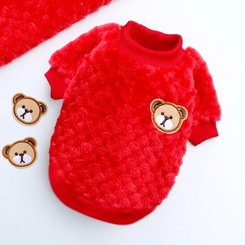 Winter Warm Dog Hoodies Pet Dog Clothes Soft Puppy Pullover Cute Bear Print Cat Sweatshirt Fashion Pet Hoodies Chihuahua Clothes - Image 8