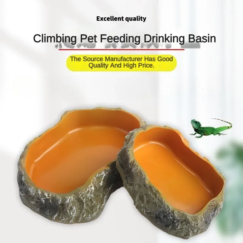 Reptile Water Basin Feeding Trough Aquarium Landscaping Decoration Pet Amphibian Drinking Basin Turtle Lizard Reptile Supplies - Image 4