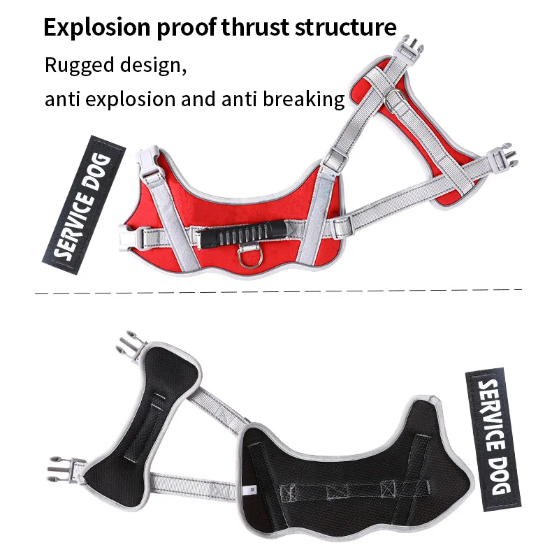 Service Dog Chest Harness No Pull Dog Hook Suitable Large Dog Vest Style Walking Rope Control Dog Strap Accessories Prevent Loss - Image 5