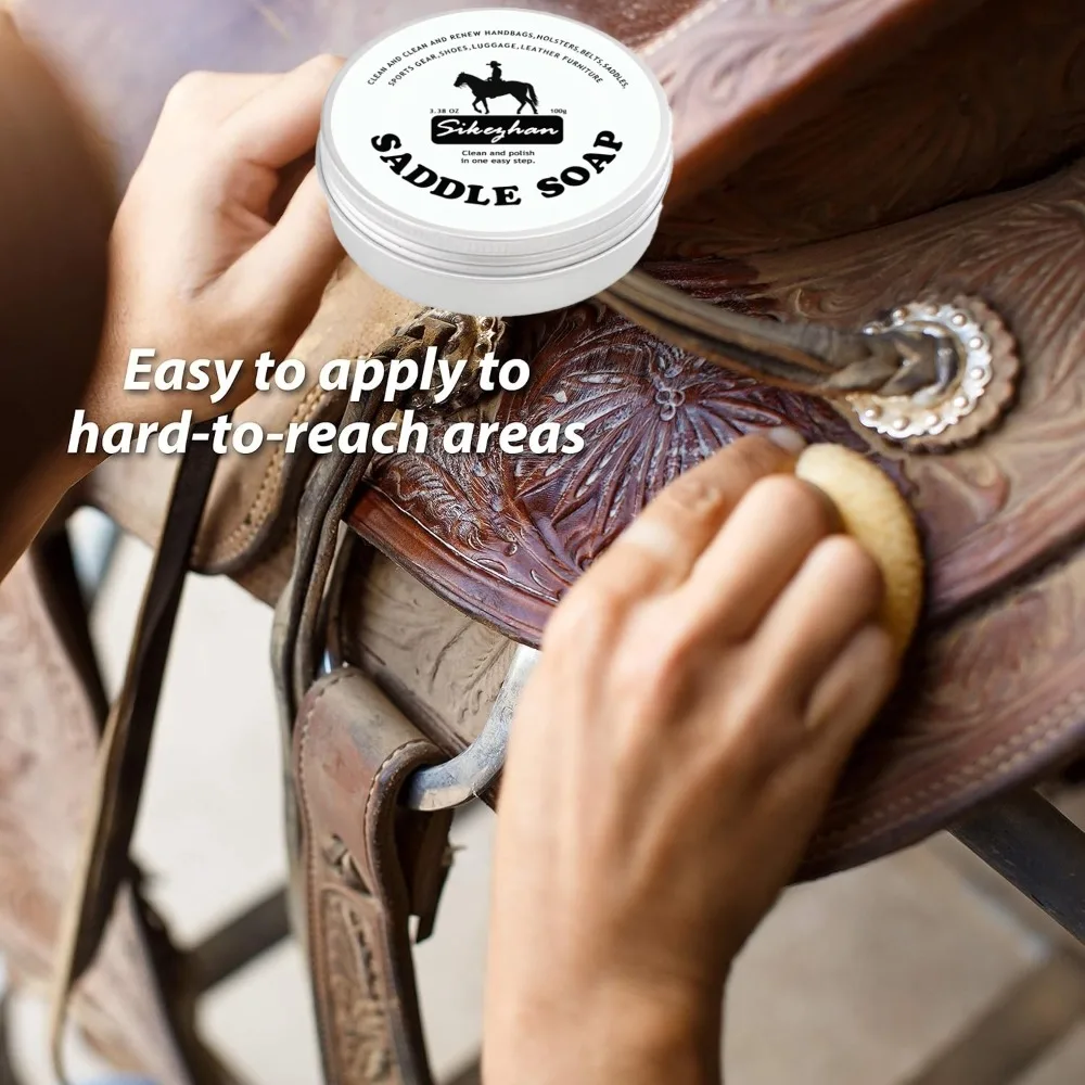 Premium Leather Saddle Cream Revitalize & Restore Deep Conditioning Waterproofing & Shine Enhancer for Horse Saddle Tack & Gear - Image 4