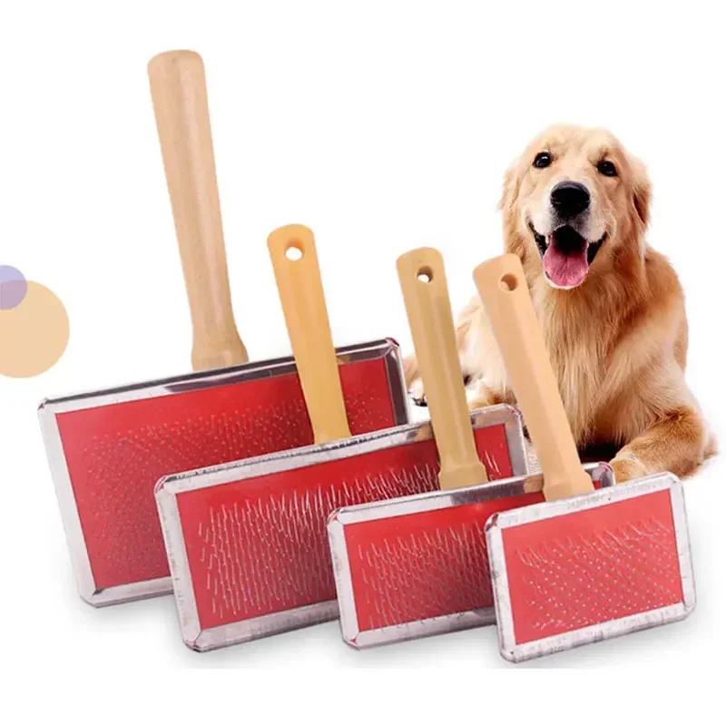 Wool Carding Comb Shedding Tool Pet Cleaning Spinning Needle Grooming Cats Supplies Dogs Hair Wooden Handle Slicker Brush Profes