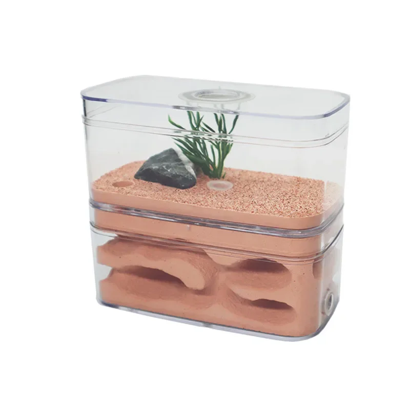 Plaster Ant Farm with Workshop Highly Moisturizing Ant Nest Pet Anthil Castle Ant House with Feeding Area Insect Box 12*6*10cm - Image 7