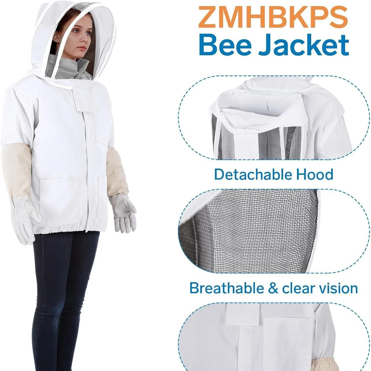 Beekeeping Clothing Veil Hood Gloves Hat Cloth Jacket Protective beekeeping suit Hooded beekeepers bee suit equipment - Image 2