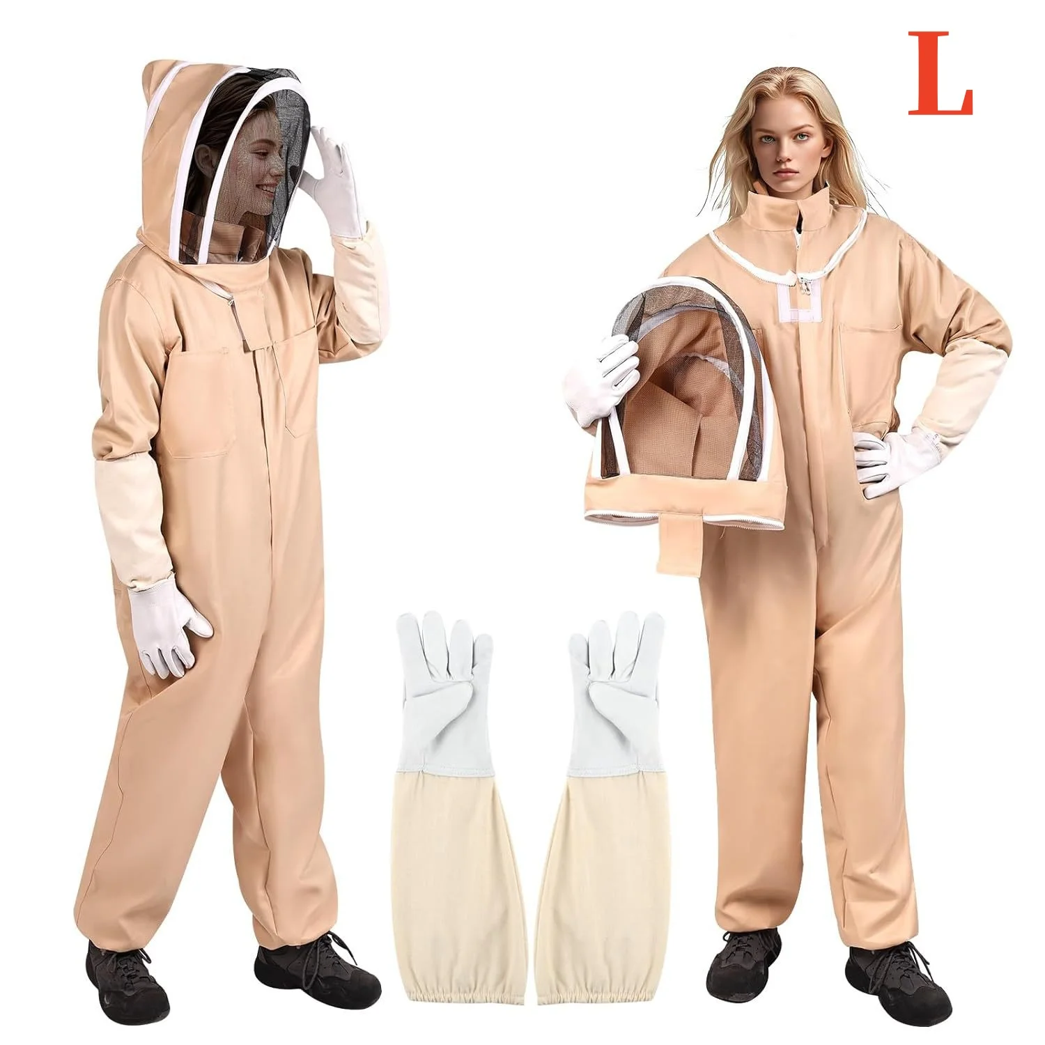 1 Set Professional Ventilated Full Body Beekeeping Bee Keeping Suit With Gloves Cotton Beekeeper Costume For Honey Harvesting - Image 7