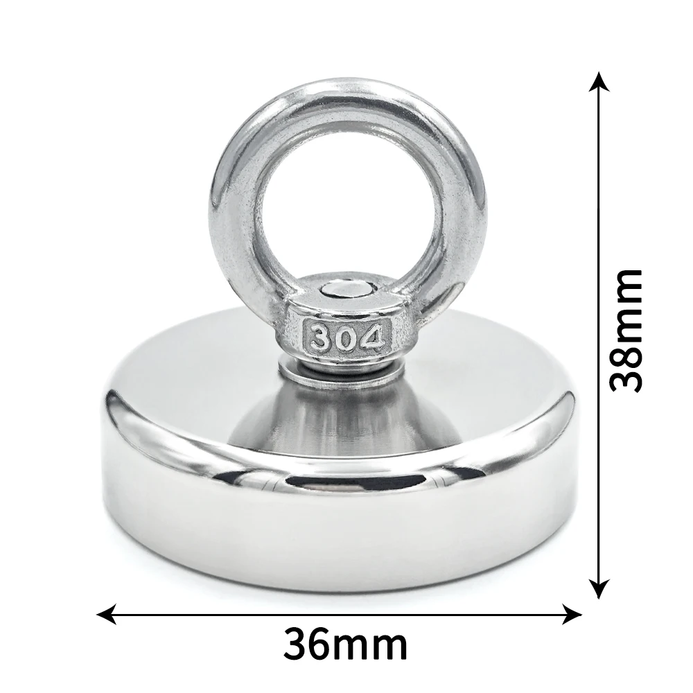 D16~D42mm Super Strong Neodymium Fishing Hook N52 Heavy Duty Rare Earth Neodymium with Countersunk Hole Eyebolt Salvage Magnetic - Image 10