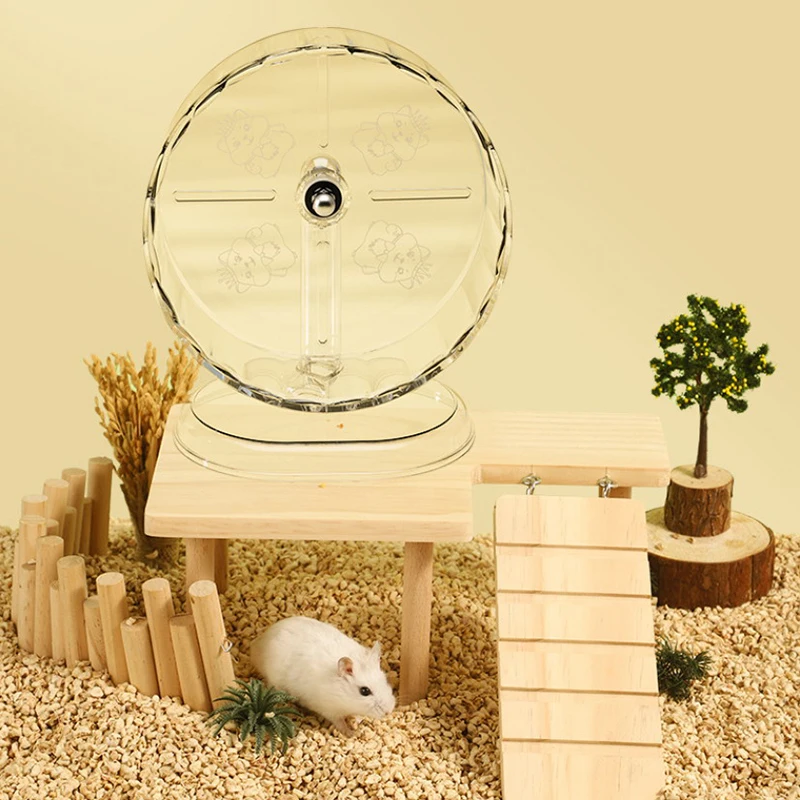 Hamster Cage Wheel Hamster Exercise Wheel Acrylic Transparent Prevent Slip Versatile Easy To Clean With Stand For Hamster Cage - Image 2