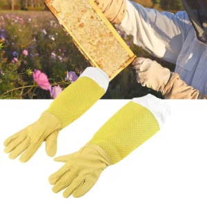 A Pair Of Protective Beekeeping Gloves Net Goatskin Bee Keeping Vented Long Protective Sleeves Beekeeping Equipment And Tools