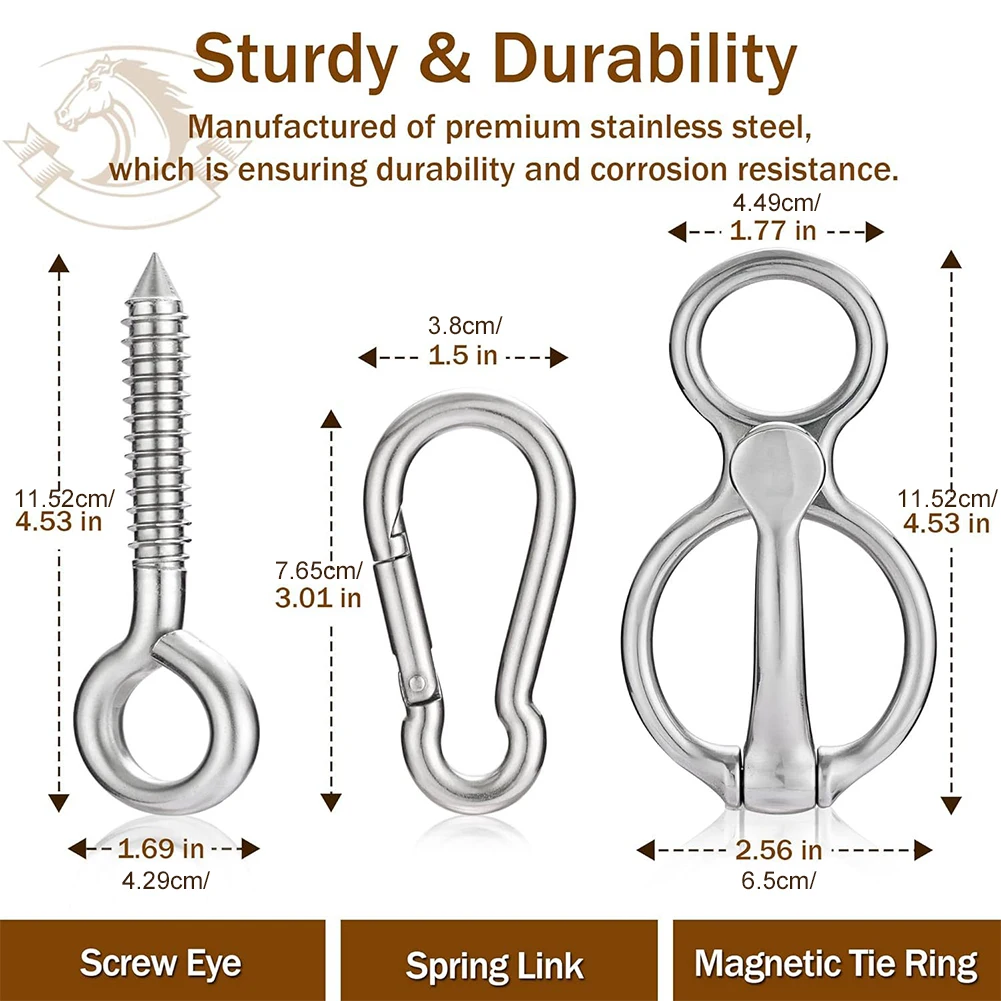 1 Set Heavy-Duty Horse Tie Ring Stainless Steel Horse Tack and Supplies Horse Accessories Horse Training Equipment for Horses - Image 5
