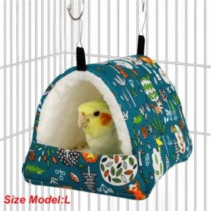 1pc Cute Print Bird Bed Mini Cage Rabbit Squirrel Mat Guinea Pig Nest Hamster House Small Animal Sleeping Bed Pet Hanging Cage