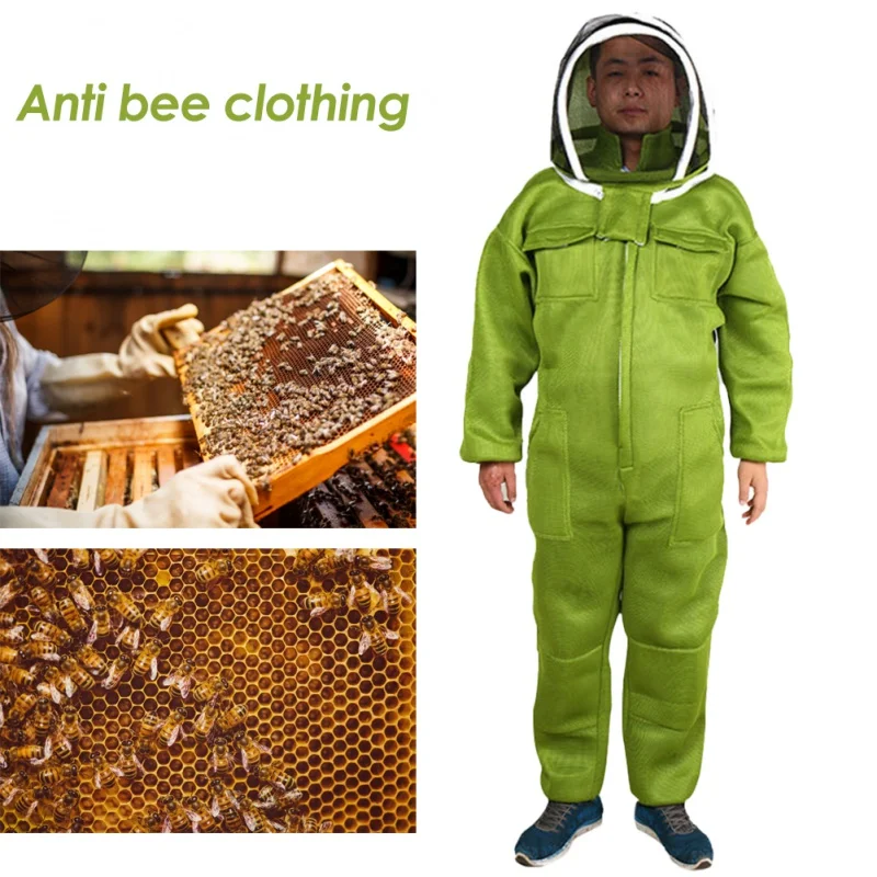 New Professional Ventilated Full Body Beekeeping Bee Keeping Suit with Leather Gloves Green Color Child Beekeeping Protective - Image 2