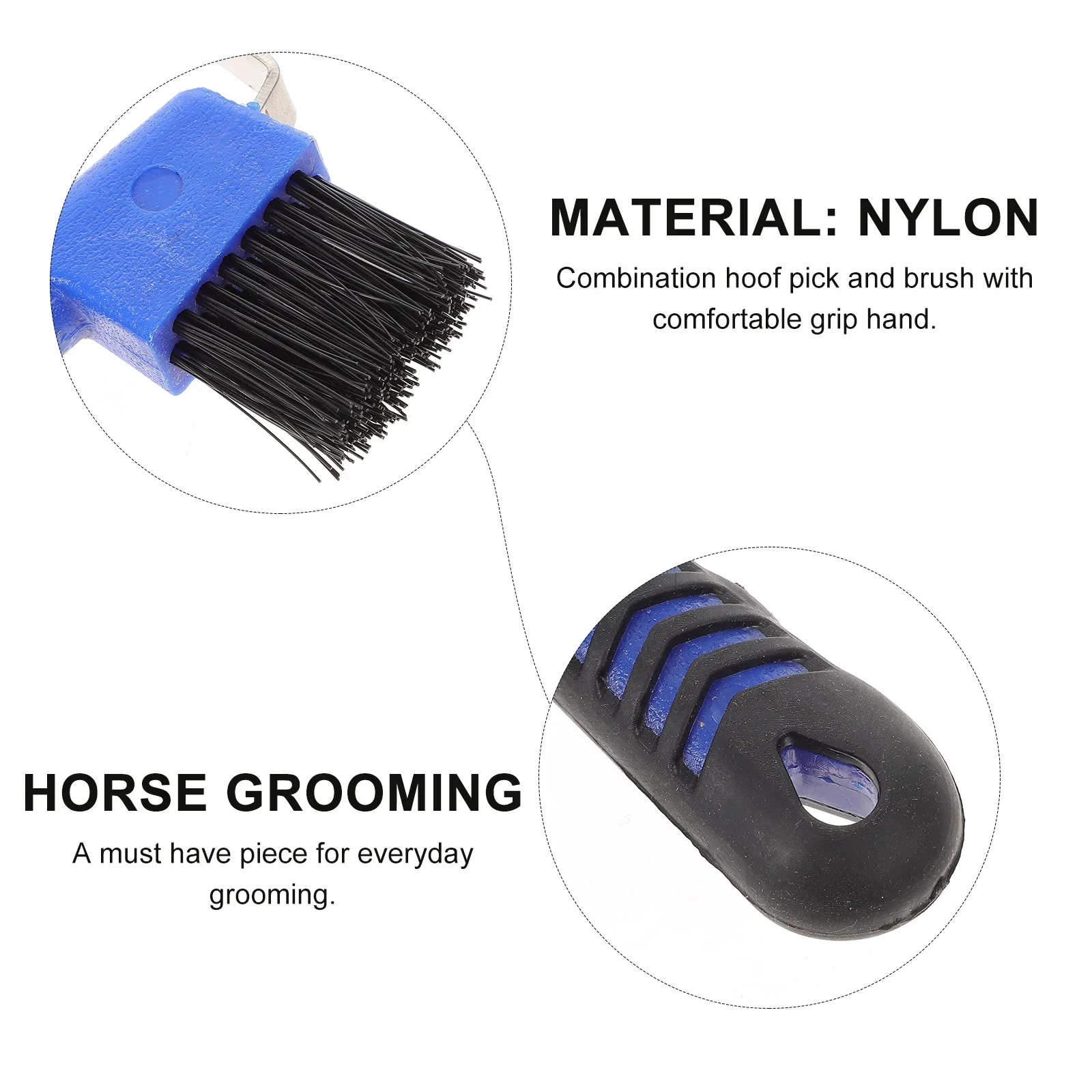 Stainless Steel Hoof With Brush Comfortable Grip Horse Hoof Durable Nylon Bristle Horse Grooming Tools Hoof Cleaning - Image 5
