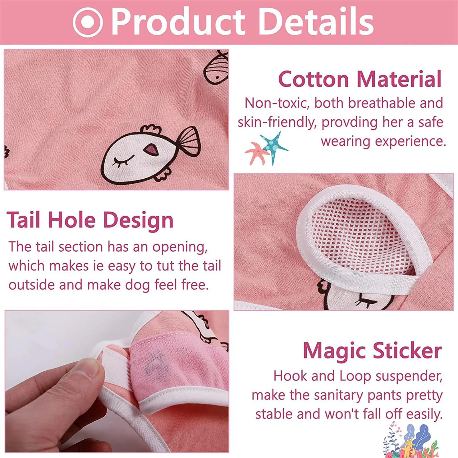 Female Dog Shorts Diapers Suspenders Physiological Pants Washable Underwear Diapers Sanitary Panties French Bulldog Small Dogs - Image 5