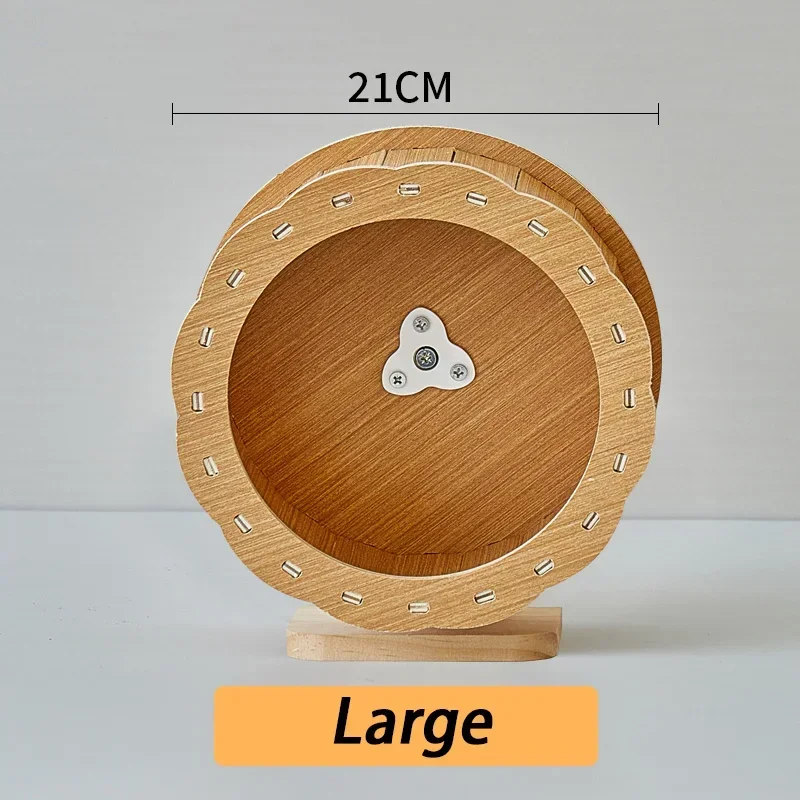 Wood Hamster Small Villa Wheel Silent Exercise Running House Hamsters Wheel with Bracket Roller Train Hamster Toys Pet Products - Image 9
