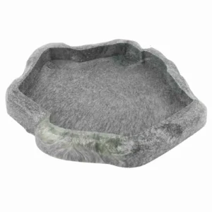 Reptile Feeder ABS Resin Imitation Rock Design Food and Water Dish Feeder Bowl for Tortoise Lizard
