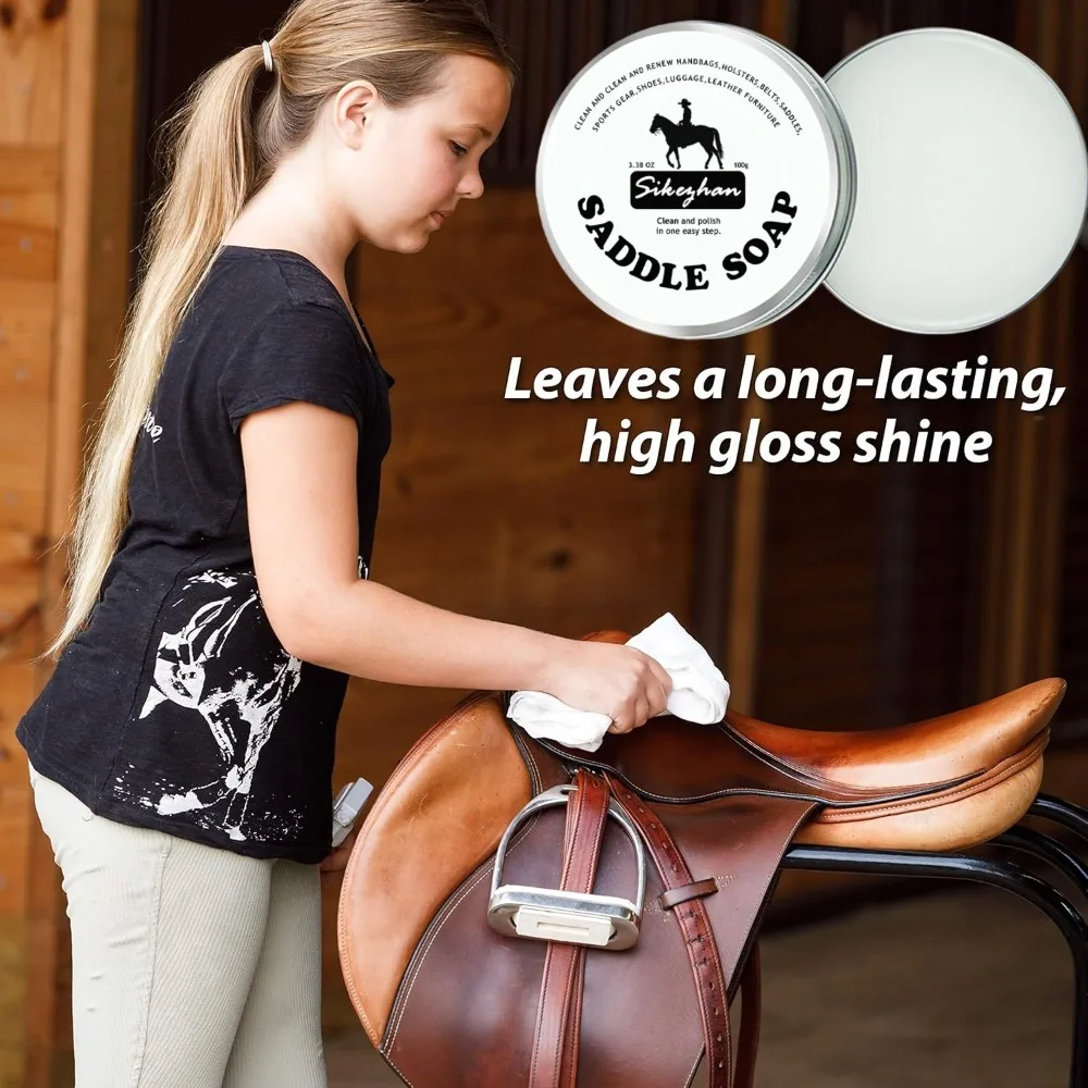 Premium Leather Saddle Cream Revitalize & Restore Deep Conditioning Waterproofing & Shine Enhancer for Horse Saddle Tack & Gear - Image 2