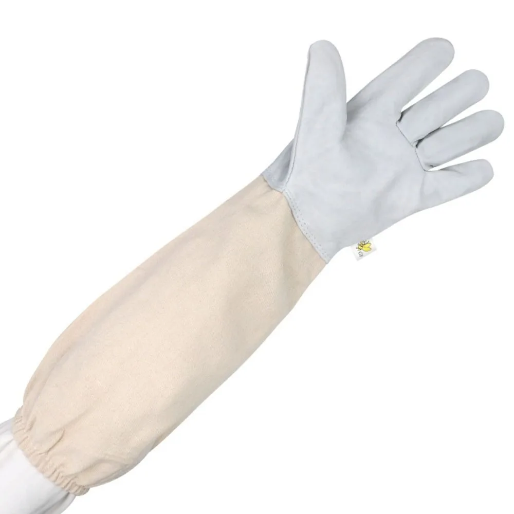 1 Pair Safe Beekeeping Gloves Professional Anti-sting Anti-bee Gloves Canvas Sheepskin Beehive Tools Beekeeping Tools - Image 3