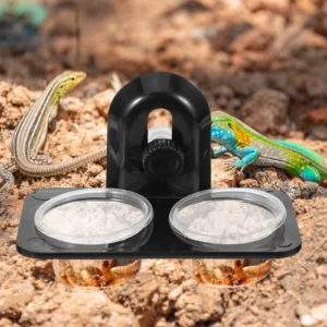 Reptile Food Bowl Suction Cup Type Wall Mounted Feeder Basin for Lizard Turtle Gecko Scorpion Reptile Feeding Supplies
