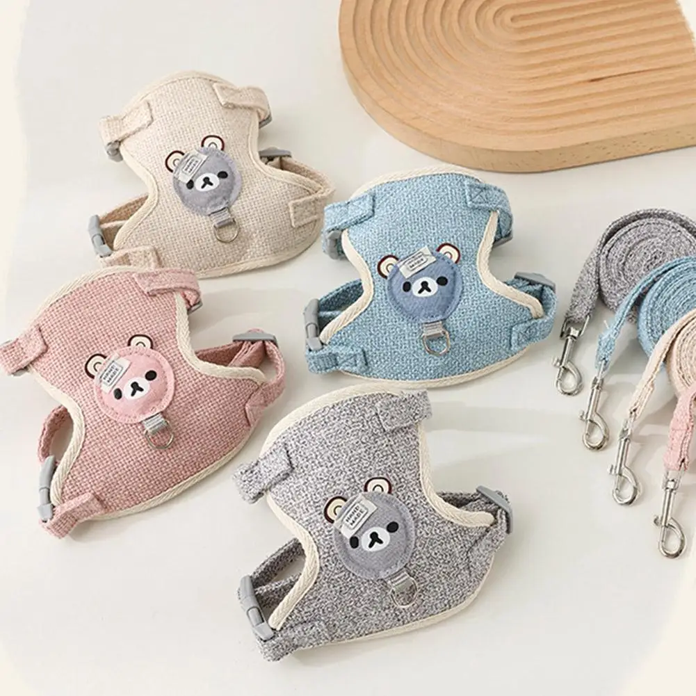 Lovely Small Pet Vest Chest Strap Dog Leash Traction Rope Walking Dog Cat Bunny Vest Harness Poodle Collar Leash Dog Accessories - Image 2