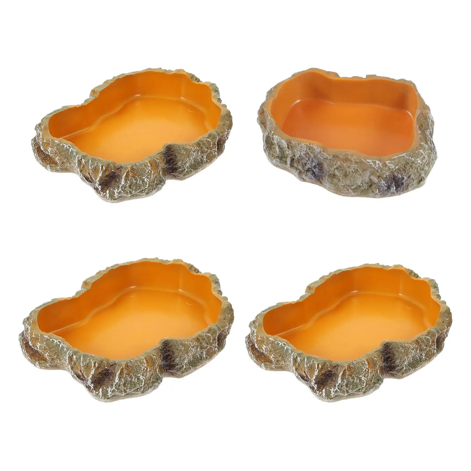 Reptile Water Bowls Terrarium Plate Reptile Feeder Amphibian Feeding Bowl for Frog Chameleon Tortoise Bearded Dragon Turtle - Image 2