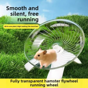 Pet Hamster Running Practice Wheel Mute Flying Saucer Steel Axle Wheel Running Disc Toys Cage It's A Good Choice for Small Pets